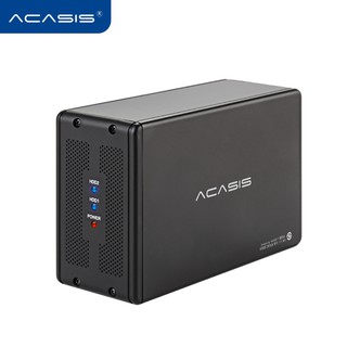 ACASIS Hard Disk Box RAID Cabinet USB 3.0 Dual Disk External 3.5" SDD HDD Enclosure with Power Adapter, Support SATA & 32TB