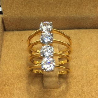 แหวนทองแท้เพชรสวิสสวยๆเม็ดยอดเดี่ยว