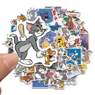 สติกเกอร์ ลายการ์ตูนอนิเมะ Tom and Jerry กันน้ํา เหมาะกับของขวัญ สําหรับตกแต่งรถยนต์ แล็ปท็อป โทรศัพท์ กระเป๋าเดินทาง เครื่องเขียน จํานวน 50 ชิ้น