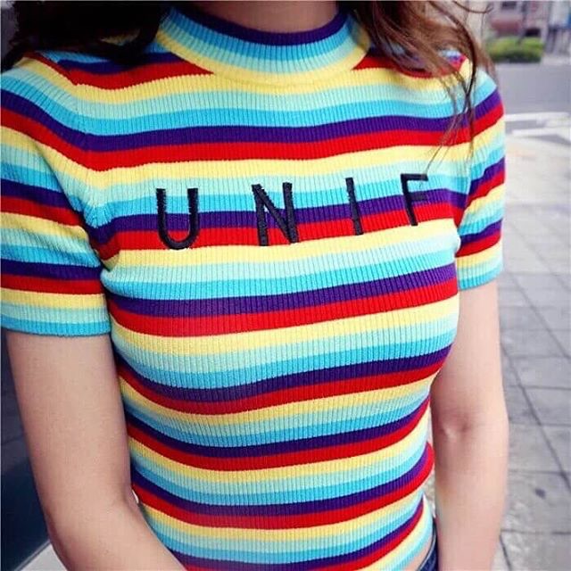 unif-embroidery-stripe-turtleneck-knitting-top