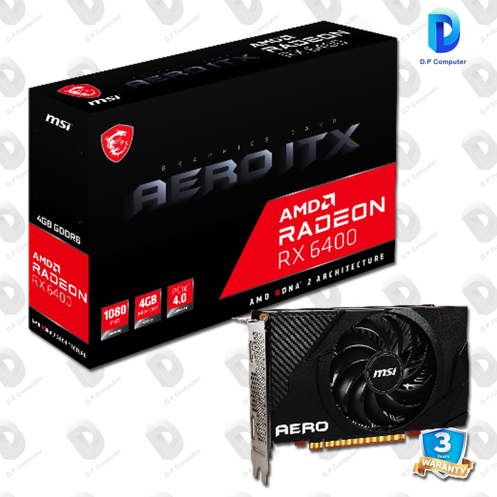 การ์ดจอ-msi-radeon-rx-6400-aero-itx-4g-สินค้าใหม่-รับประกัน-3-ปี