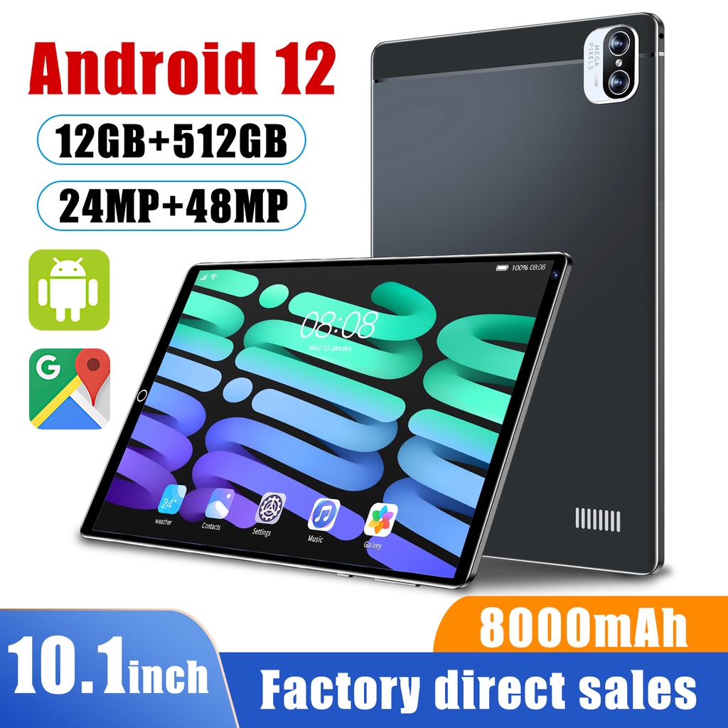 ราคาและรีวิว2022 ใหม่ล่าสุด Tablet 12+512GB 5G อินเตอร์เนตเท็ปเล็ต 10นิ้ว สลิม แท็บเล็ตราคาถูก รองรับ 2 ซิมการ ไอแพด สำนักงาน