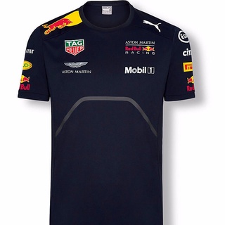 เสื้อยืดวินเทจSummer F1 racing suit Red Bull Aston Martin Team แขนสั้น Vistapan Ricardo car breathable T-shirtS-5XL