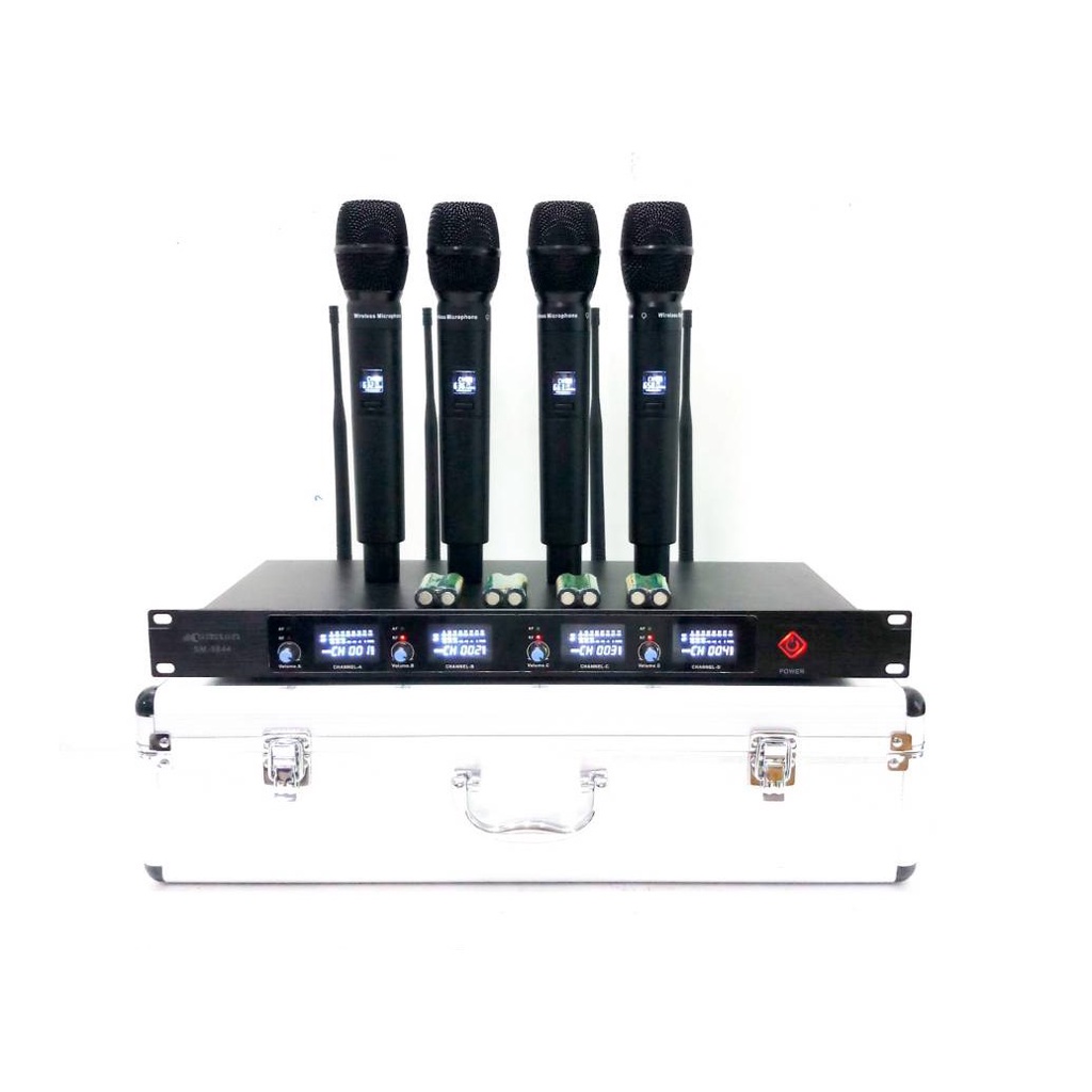 ไมค์ลอยไร้สาย-ไมค์-4ตัว-wireless-microphone-uhf-แท้-ชุดไมค์โครโฟน-model-5844-ส่งฟรี