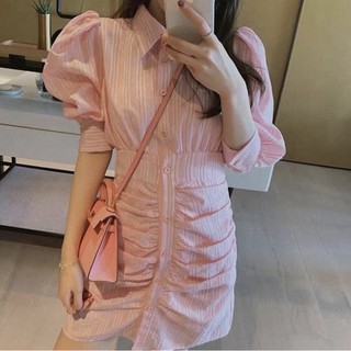 French waist small pink dress