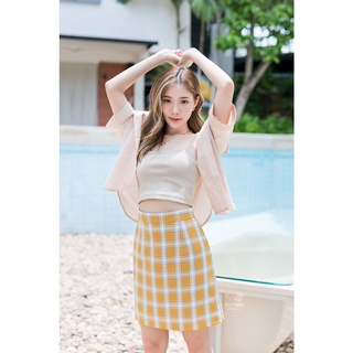 สินค้า Summer scotch Skirt (Mlit_Brand) (ลายตารางสีมัสตาร์ด)