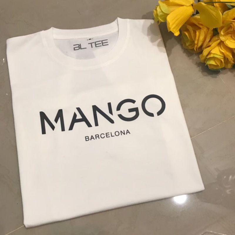 เสื้อยืด-พิมพ์ลาย-mango-barcelona-ของแท้