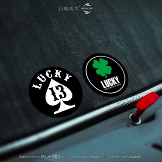 Lucky สติกเกอร์สะท้อนแสง ลายใบโคลเวอร์ 13LUCKY สร้างสรรค์ สําหรับติดตกแต่งกระจกหน้าต่างรถยนต์ รถจักรยานยนต์ไฟฟ้า