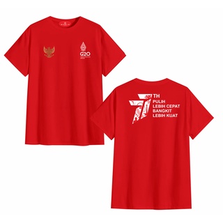 คอลูกเรือเสื้อยืดคอกลมเสื้อยืด ลาย DIRGAHAYU INDONESIA GARUDA สําหรับผู้ใหญ่ 77 ปี 17 สิงหาคม 1945 G20ผ้าฝ้ายแท้