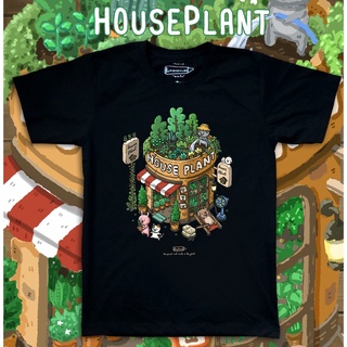 เสื้อยืดผ้าฝ้ายพิมพ์ลาย【hot tshirts】Black T-shirt 🪴HousePlant🪴concept design T-shirt เสื้อยืดคุณภาพสีดำ premium cotton