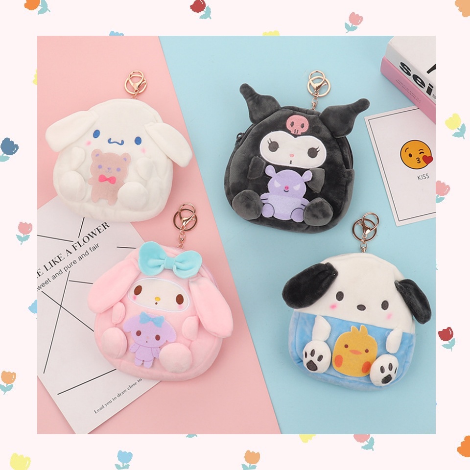 พร้อมส่ง-sanrio-bag-กระเป๋าตุ๊กตา-มีพวงกุญแจห้อย-พวงกุญแจตุ๊กตา