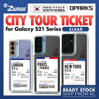 เคสโทรศัพท์มือถือ แบบใส ลายตั๋วเครื่องบิน Dparks City Tour สําหรับ Samsung Galaxy S21 S21 Plus S21 Ultra Series