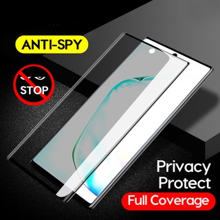 Antispy Tempered Glass For Samsung Galaxy Note 20 Ultra 10 S20 Ultra Plus Note20 5G Note10 Note9 Note8 9 8 Curved Edge Full Cover Private Antispy Tempered Glass Protective Film Anti Spy Peeping Privacy Screen Protector