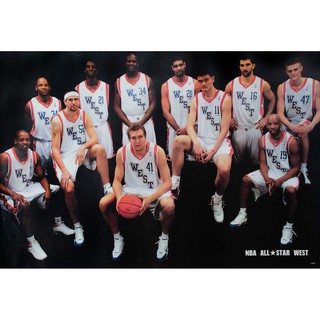 โปสเตอร์ รูปถ่าย นักกีฬา บาส NBA All Star West 2004 POSTER 24”x35” Inch Photo Basketball NBA Pictures Western Conference