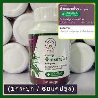 📌จัดส่งเร็วเป็นอันดับ1 🚚 ฟ้าทะลาย​โจร ตราคุณแม่ (1กระปุก/60แคปซูล) แอนโดรกราโฟไลด์ ฟ้าทะลาย​โจรสกัด andrographolide