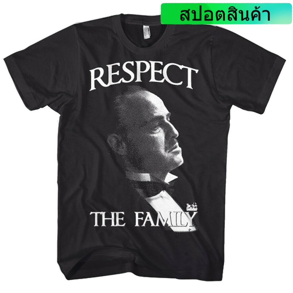 เสื้อยืดโอเวอร์ไซส์tshirtฝ้ายเสื้อยืด-พิมพ์ลาย-the-godfather-respect-the-family-marlon-brando-แฟชั่นสําหรับผู้ชายs-5xls