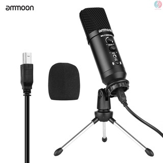 Ammoon ชุดไมโครโฟน Usb พร้อมขาตั้งกล้องขนาดเล็ก