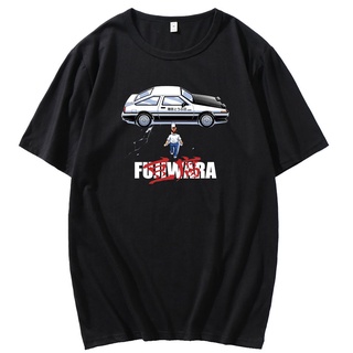 เสื้อยืดแขนสั้นลําลอง คอกลม ผ้าฝ้าย ลายอนิเมะ Toyota AE86 Nissan R32 MAZDA RX-7 FC3S DF12HJ45430