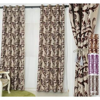Curtain design ผ้าม่านประตู ผ้าม่านหน้าต่าง กันแสงได้60-70 % เนื้อผ้ากำมะหยี่ใช้ได้ 2 ด้าน มีหลายขนาด TL13