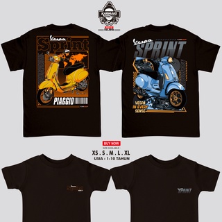 ROUND คอลูกเรือเสื้อยืด พิมพ์ลาย Karimake VESPA SPRINT VESPA MATIC สําหรับผู้ชาย-4XL