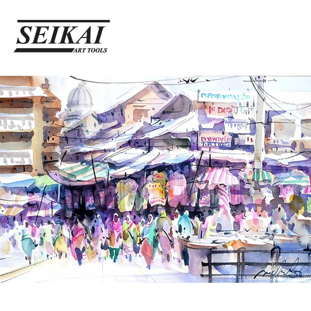 seikai-กระดาษสีน้ำ-อ-สุชาติ-กระดาษวาดรูป-สมุดวาดรูป-กระดาษวาดเขียน-watercolor-pad-300g-16s