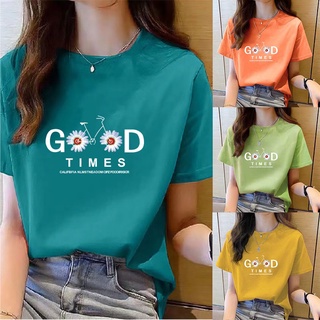 เสื้อยืดแขนสั้น คอกลม พิมพ์ลาย ทรงหลวม ขนาดใหญ่ แฟชั่นฤดูร้อน สําหรับผู้หญิง และนักเรียน