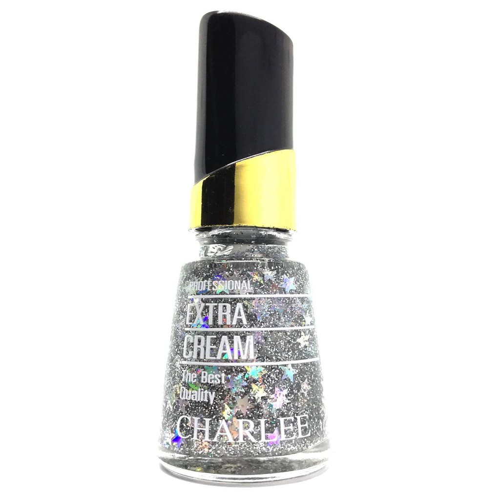 charlee-nail-polish-ยาทาเล็บชาลี-15-ml-สีกากเพชร-รูปดาว-เบอร์-127