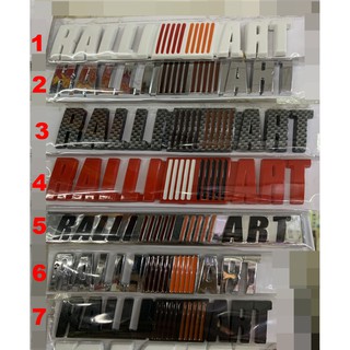 RALLIART Mitsubishi ตรา สัญลักษณ์ โลโก้ ป้าย พลาสติก ABS สแตนเลส Pajero Sport Lancer Mirage Attrage TritonXpander