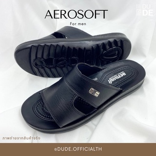 [4146] รองเท้าแตะสวม ผู้ชาย Aerosoft แอโร่ซอฟ สีดำ ไซส์40-44 รองเท้าลำลอง (พร้อมส่ง มีเก็บเงินปลายทาง)