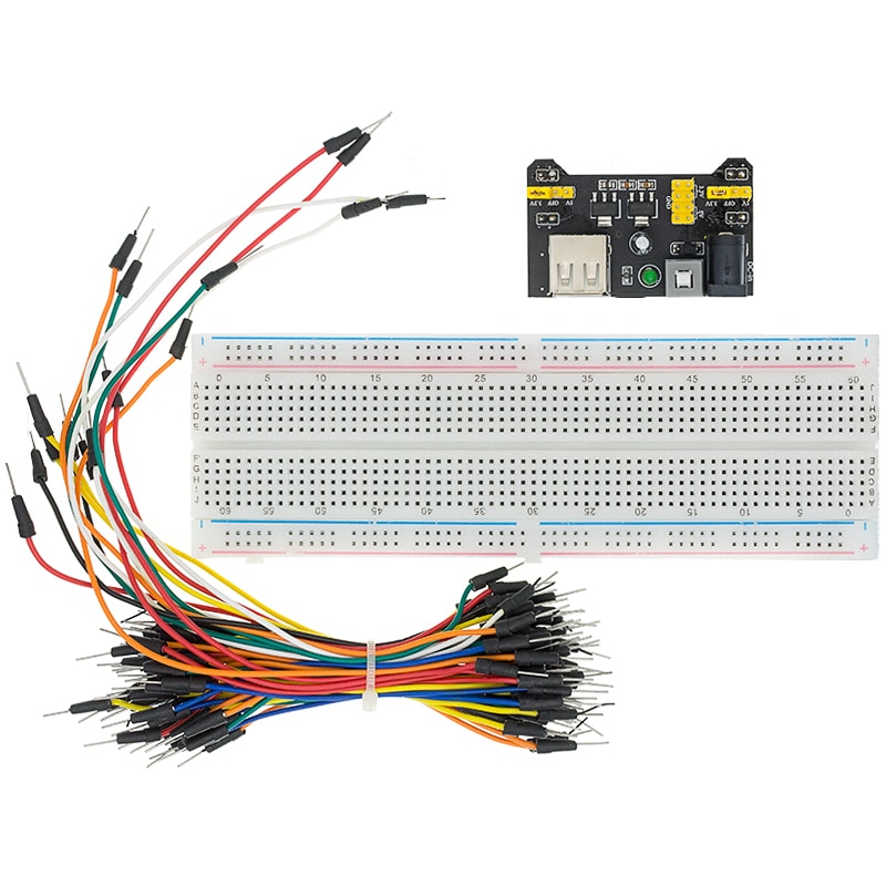 บอร์ดขนมปัง-3-3-v-5v-mb102-breadboard-mb-102-830-points-prototype-bread-board-65-สายไฟ