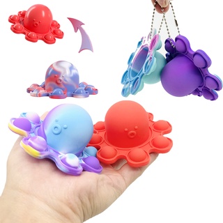 ของเล่น Fidget Toys Both Sides Turn Over Flip Topus แบบซิลิโคนสําหรับเล่นคลายเครียด