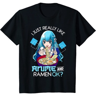 คอลูกเรือเสื้อยืดคอกลมเหมือนกับอนิเมะกับราเมนจริงๆ เสื้อยืดแขนสั้น พิมพ์ลายการ์ตูนอนิเมะ คุณภาพสูง เหมาะกับฤดูร้อน สําหร