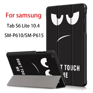SAMSUNG เคสแท็บเล็ตหนัง Pu สีพื้นสําหรับ Samsung Tab S 6 Lite 10 . 4 P 610 / P615