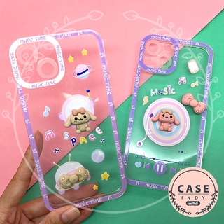 เคส OPPO A31 A5S A53 A93 A96 เคสมือถือนิ่มใสกันกล้อง ซิลิโคน TPU ติดการ์ตูนกระต่ายนูน