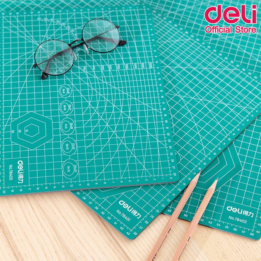 ภาพสินค้าDeli 78402 Cutting Mat PVC A2 แผ่นรองตัดกระดาษ สีเขียว แบบสองด้าน PVC ขนาด A2 (600 x 450mm) อุปกรณ์สำนักงาน แผ่นรองตัด จากร้าน deli_officialshop บน Shopee ภาพที่ 7