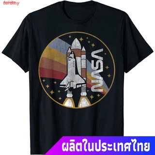 terdiny เสื้อยืดลำลอง Loylaiya องค์การนาซา เสื้อยืดผู้ชาย เสื่อยืดผู้หญิง NASA Shuttle Launch With Rainbow T-Shirt เสื้อ