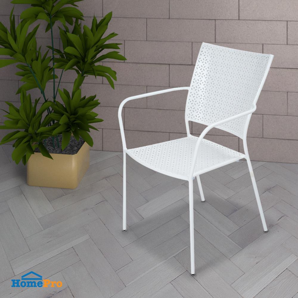 โต๊ะ-เก้าอี้-เก้าอี้เหล็ก-spring-aurora-สีขาว-เฟอร์นิเจอร์นอกบ้าน-สวน-อุปกรณ์ตกแต่ง-steel-chair-spring-white