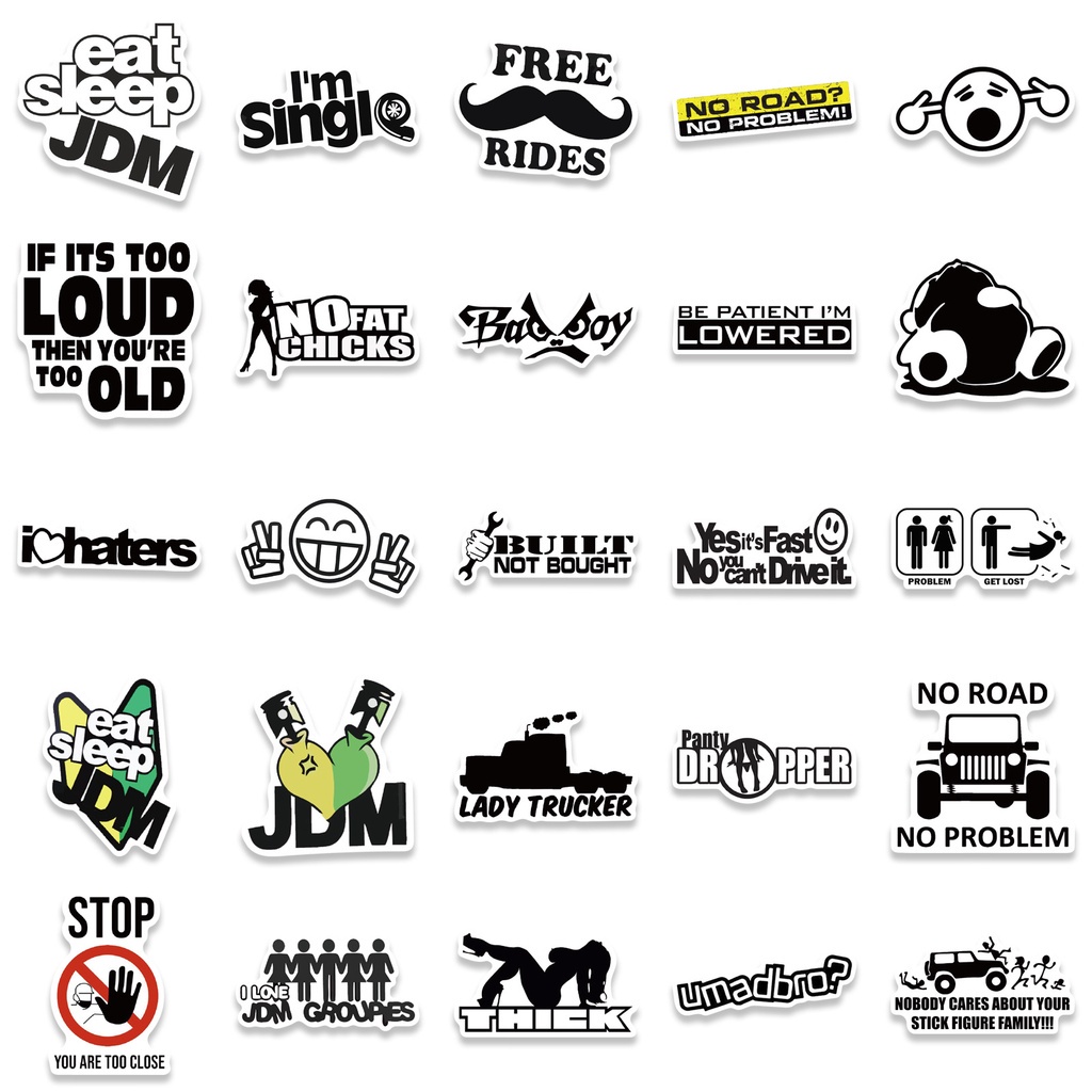 พร้อมส่ง-ป้ายร้าน-ญี่ปุ่น-คำขวัญ-โฆษณา-การ์ตูน-jdm-diy-50แผ่น-logo-sticker-ดัดแปลง-michelin-honda-japan