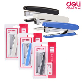 Deli 0251 Stapler Set ชุดเครื่องเย็บกระดาษ 15 แผ่น (แพ็ค 16 ชุด) แม็กเย็บกระดาษ ที่เย็บกระดาษ เครื่องใช้สำนักงาน แม็ก