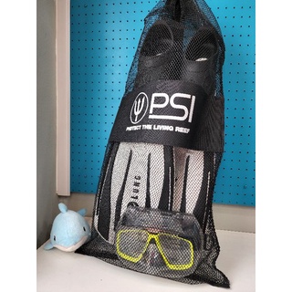 เช็ครีวิวสินค้ากระเป๋าใส่ฟินดำน้ำ ผ้าตาข่าย PSI Mesh bag Protect the reef Sport Size L