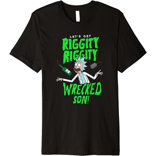 ROUND คอลูกเรือเสื้อยืดคอกลม ผ้าฝ้าย พรีเมี่ยม พิมพ์ลาย Ri and Mty Riggity Riggity Wreed แฟชั่นใหม่-4XL