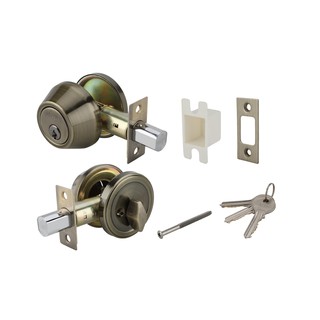 HAFELEกุญแจลิ้นตาย มีหางปลาบิด สีทองเหลืองรมดำ DEADBOLT HAFELE 489.10.502