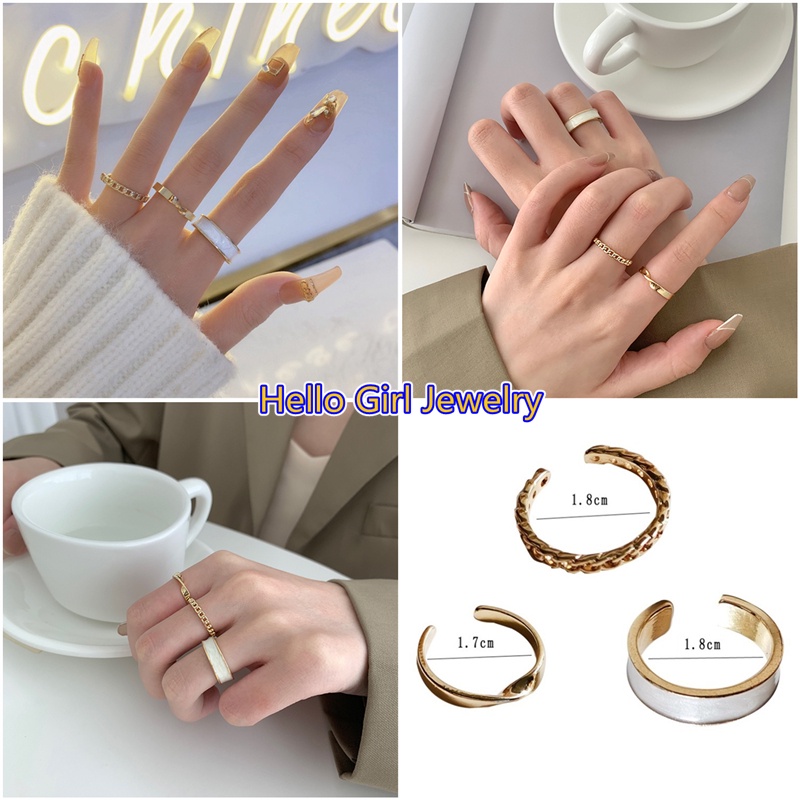 ภาพหน้าปกสินค้าแหวนแฟชั่น สไตล์เกาหลี 3 ชิ้น/ชุด A14-03-1