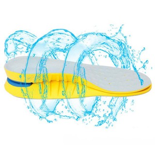 แผ่นรองเท้ากันกระแทก เมมโมรีโฟม แผ่นรองเพื่อสุขภาพเท้า Absorption Super Soft Insoles (สีเทาเหลือง)