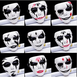 สินค้า หน้ากากขาวดำ หน้ากากขาว หน้ากากตัวตลก หน้ากากนักมายากล หน้ากากโจ๊กเกอร์ หน้ากากฮาโลวีน หน้ากาก Halloween Joker Mask