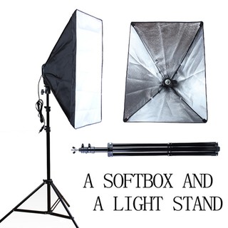 สตูดิโอ Softbox Photo Lighting Studio Lighting Kit 2pcs  50 x 70 Soft Boxes 1ชุดตามรูป