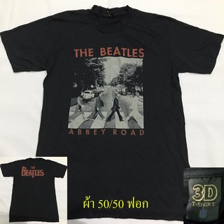 เสื้อวง The Beatle  เดอะบีทเทิล ผ้าบาง50/50 ตะเข็บเดี่ยวบนล่าง ฟอกสีเฟดให้ดูเหมือนเสื้อวินเทจ