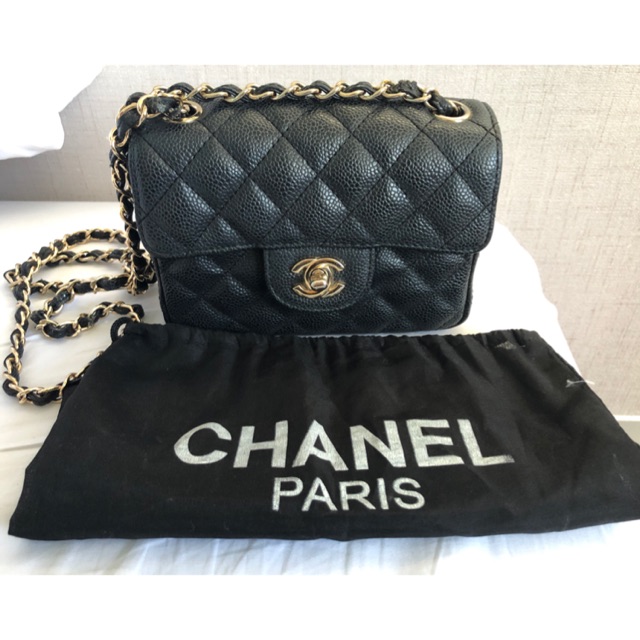 Chanel classic hotsell mini 8 caviar