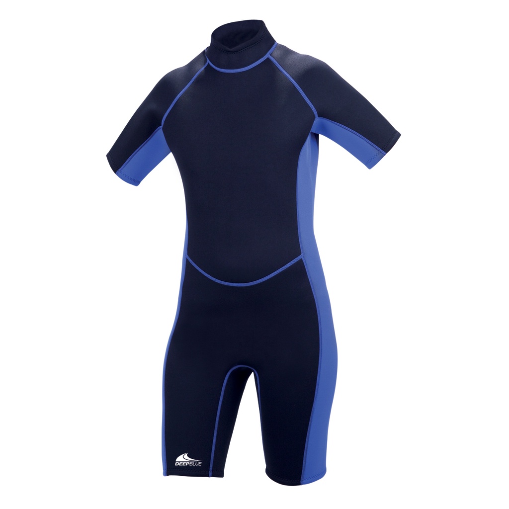 ชุดwetsuit-deep-blue-sportflex-shorty-wetsuit-3mm-black-blue