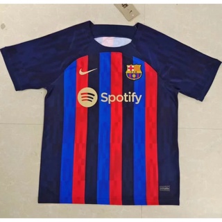 เสื้อกีฬาแขนสั้น ลายทีมชาติฟุตบอล Barcelona 22 23 24 ชุดเยือน คุณภาพสูง สีดํา สําหรับผู้ชาย